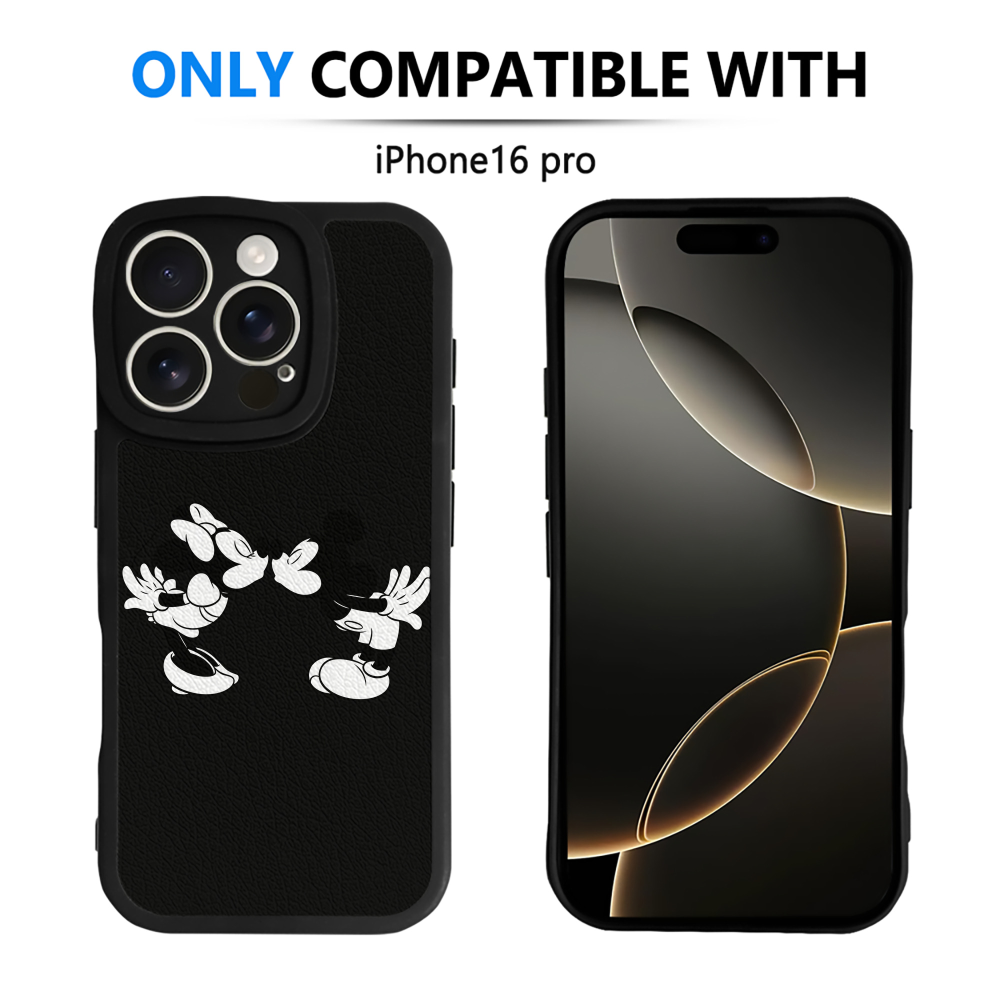 （画像用） ミッキーマウス Mickey Mouse 【iPhone 16シリーズ対応】シリコンスマホケース（レザー調） 材質：シリコン